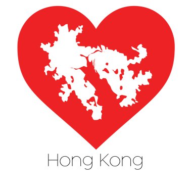 Hong Kong illüstrasyon kalp şekli ile