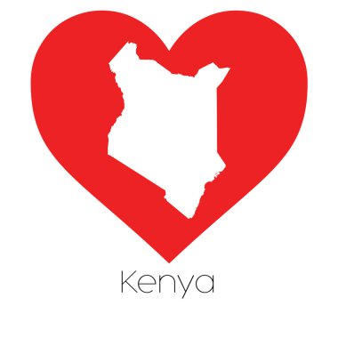 Kenya'nın illüstrasyon kalp şekli ile