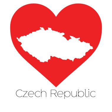 Şekli ile kalp resmi Çek Cumhuriyeti