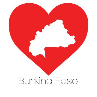 Burkina Faso illüstrasyon kalp şekli ile