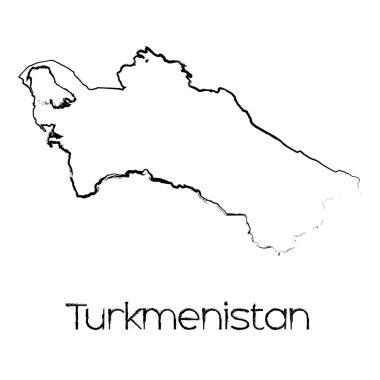 Türkmenistan ülke karalanmış şekli