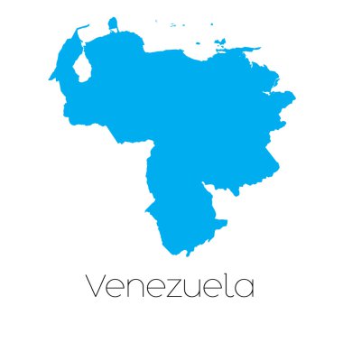 Venezuela ülke adı ile mavi şekli