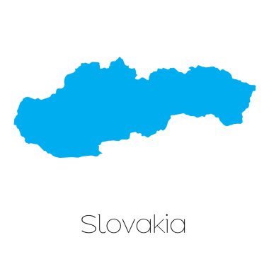 Slovakya'nın ülke adı ile mavi şekli