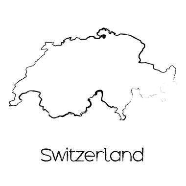 İsviçre ülke karalanmış şekli