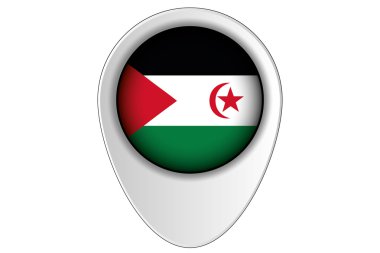 3D harita işaretçi bayrak çizimi Batı Saha ülke