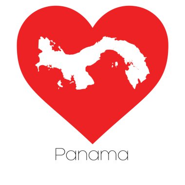 Panama illüstrasyon kalp şekli ile