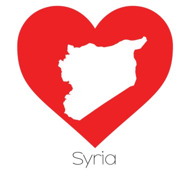 Suriye'nin illüstrasyon kalp şekli ile