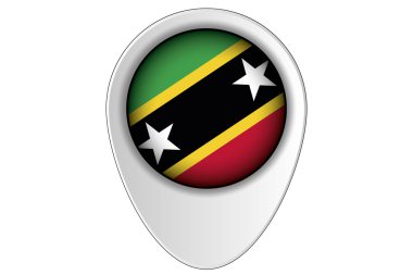 3D harita işaretçi bayrak çizimi Saint Kitts ülke 