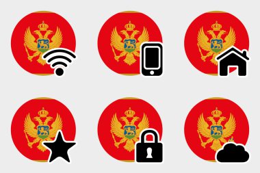 Web simge seti ile Karadağ bayrağı