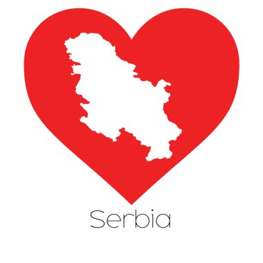 Sırbistan illüstrasyon kalp şekli ile
