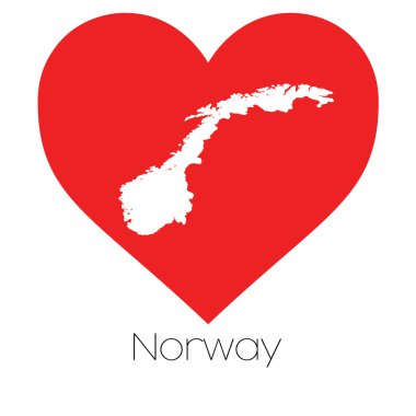 Norveç'in illüstrasyon kalp şekli ile