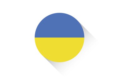 Ukrayna'nın gölge ile yuvarlak bayrak