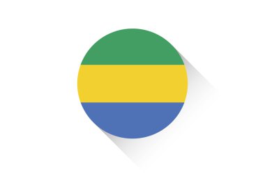 Gabon gölgesi ile yuvarlak bayrak