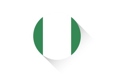 Gölge Nijerya ile yuvarlak bayrak