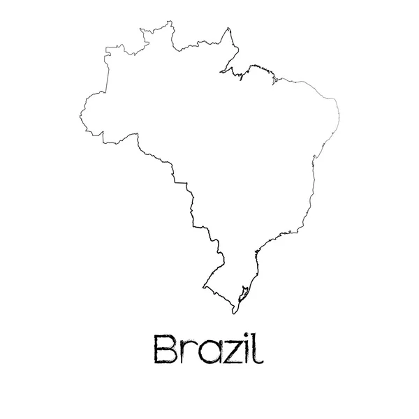 Scribbled vorm van het land van Brazilië — Stockfoto