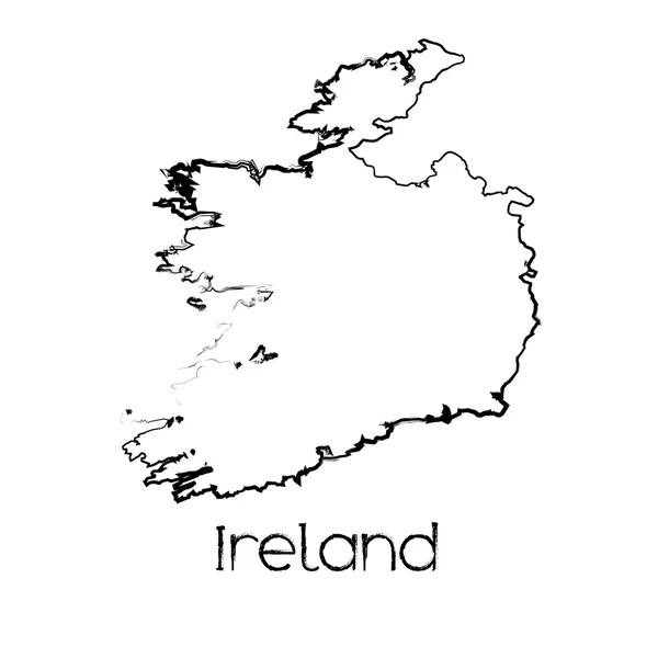 Scribbled Forma del Paese d'Irlanda — Foto Stock