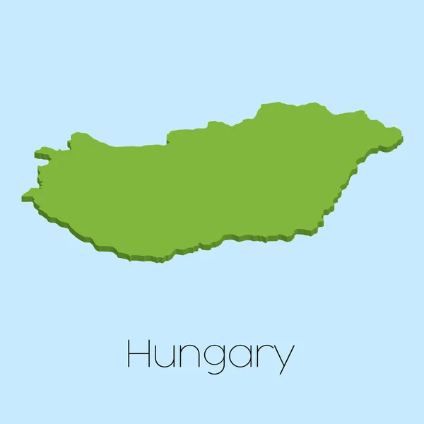 Mappa 3D su sfondo blu dell'Ungheria — Foto Stock