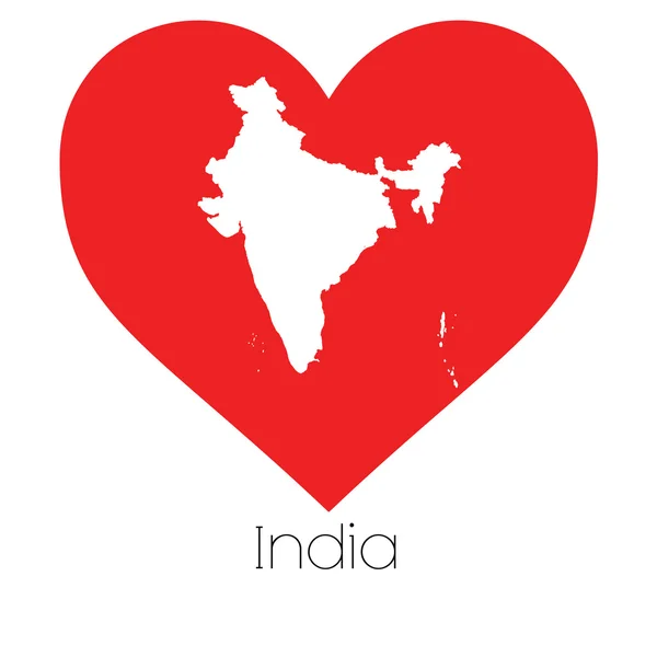 Ilustración del corazón con la forma de la India — Foto de Stock