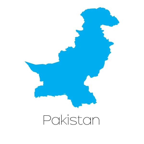 Blå form med navnet på landet Pakistan - Stock-foto