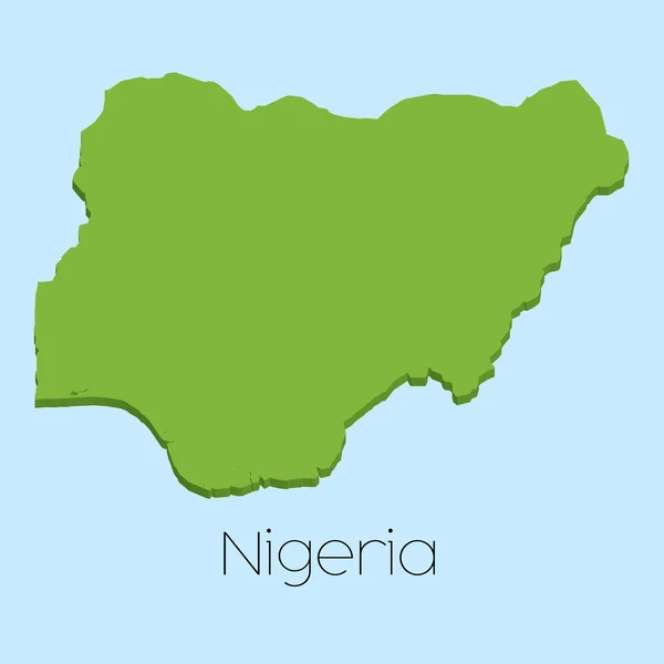 3D map on blue water background of Nigeria — Stock Photo, Image