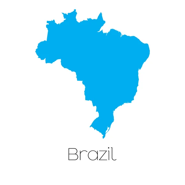 Forma azul com nome do país do Brasil — Fotografia de Stock