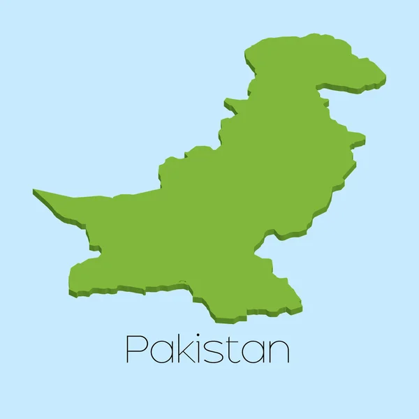 3D карта на голубом фоне воды Пакистана — стоковое фото