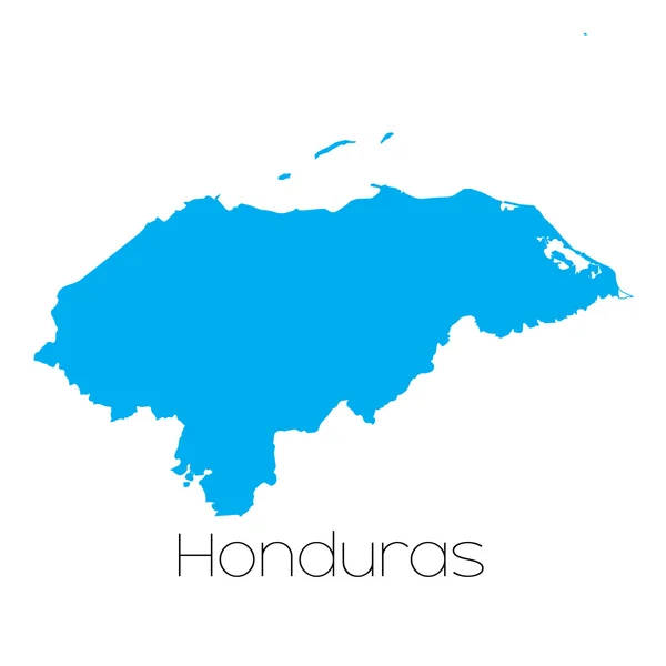 Forme bleue avec le nom du pays du Honduras — Photo