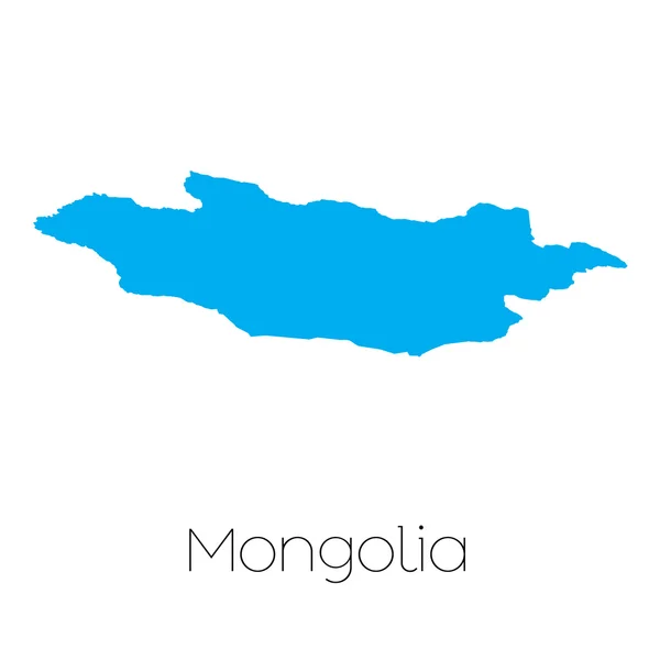 Forma blu con il nome del paese della Mongolia — Foto Stock