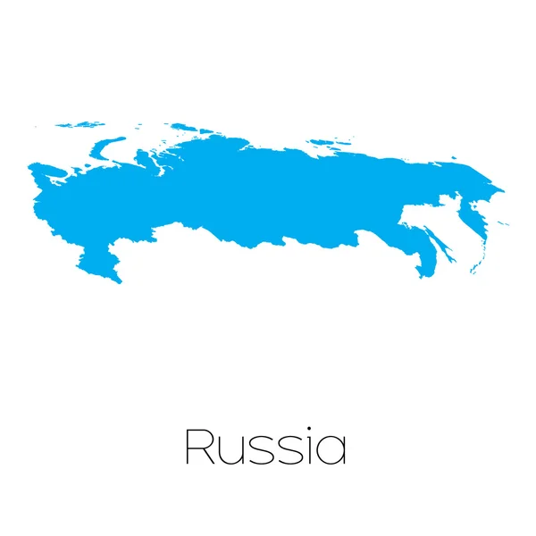 Forma azul com nome do país da Rússia — Fotografia de Stock