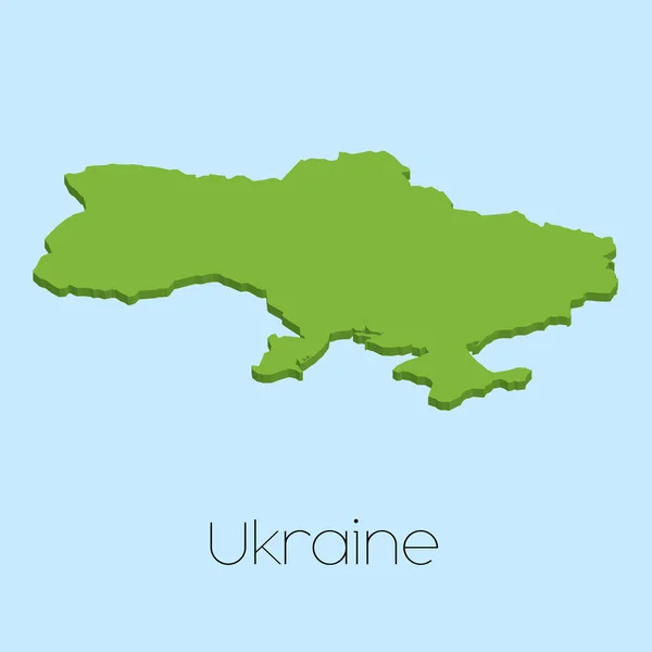 Mapa 3D sobre fondo de agua azul de Ucrania — Foto de Stock