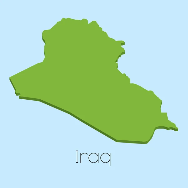 3D карта Ирака на синем фоне воды — стоковое фото