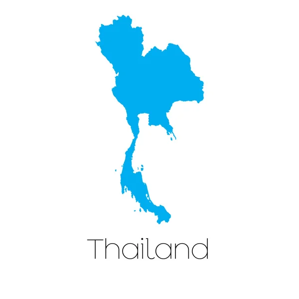 Modrá tvar s názvem země Thajsko — Stock fotografie