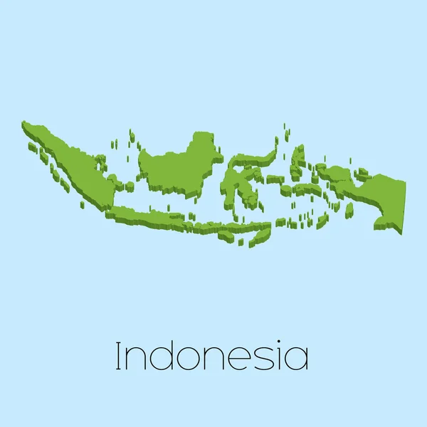 3D mapa na tle niebieski wody z Indonezji — Zdjęcie stockowe