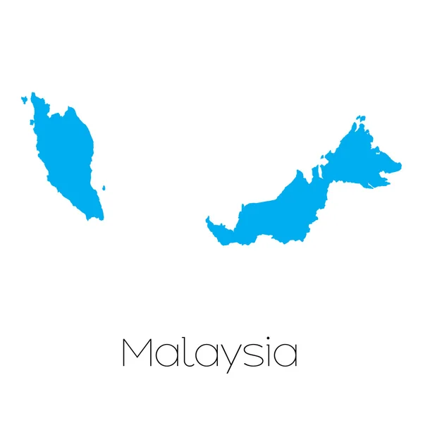 Kształt niebieski z nazwą kraju, Malezja — Zdjęcie stockowe