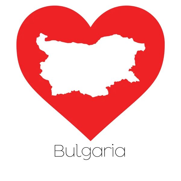 Ilustração do coração com a forma da Bulgária — Fotografia de Stock