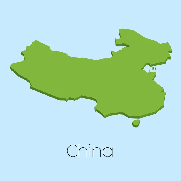 3D map on blue water background of China — Stock Photo, Image