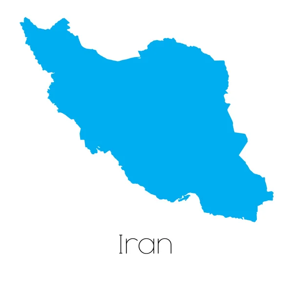 Blauwe vorm met de naam van het land van Iran — Stockfoto