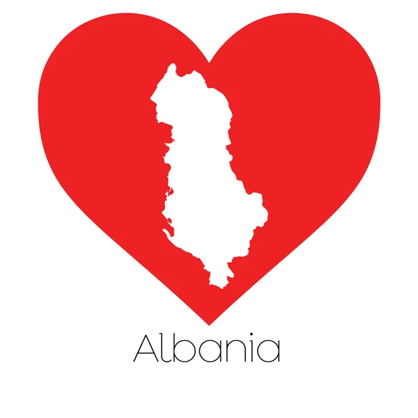 Иллюстрация сердца с формой Албании — стоковое фото