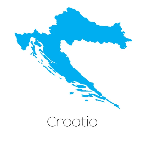 Kształt niebieski z nazwą kraju Chorwacja — Zdjęcie stockowe