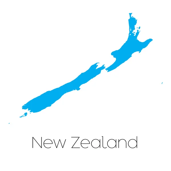 Blue shape with name of the country of New Zealand — Stock Photo, Image