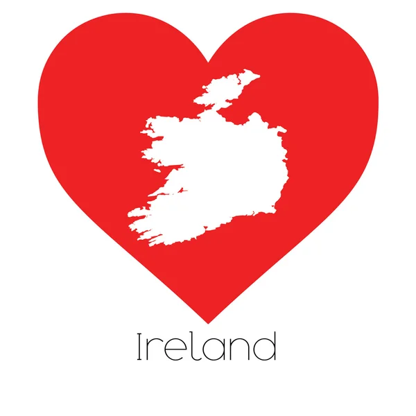 Illustration coeur avec la forme de l'Irlande — Photo