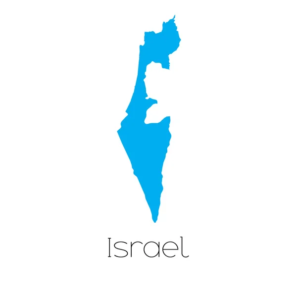 Forma blu con il nome del paese di Israele — Foto Stock