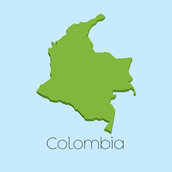 3D map on blue water background of Colombia — Stock Photo, Image