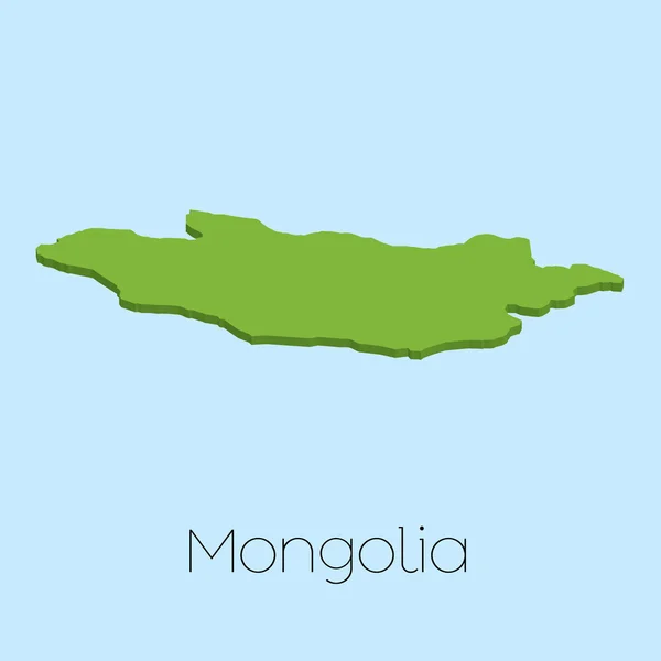 モンゴルの青い水の背景に 3 d マップ — ストック写真
