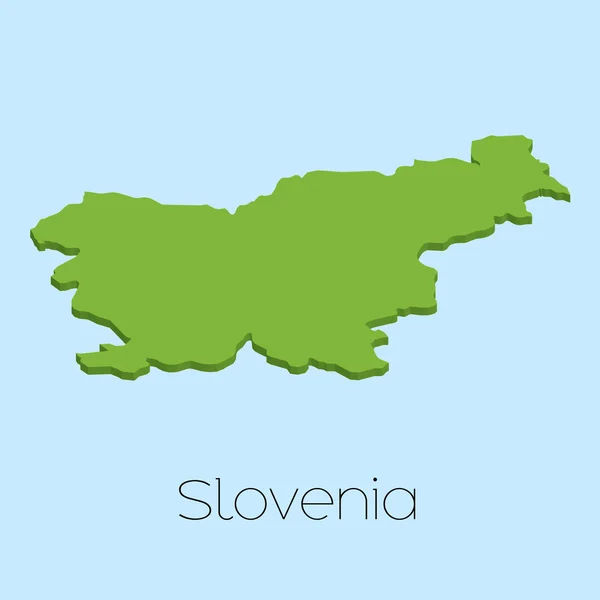 3D harita Slovenya mavi su arka plan üzerinde — Stok fotoğraf
