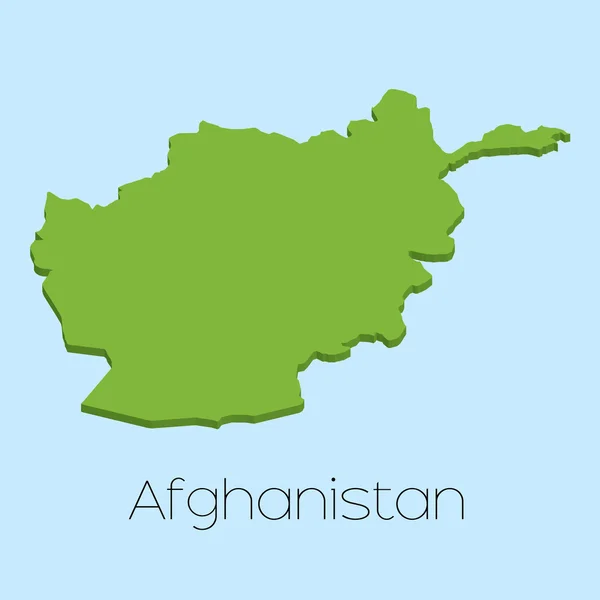 Mappa 3D su sfondo blu dell'Afghanistan — Foto Stock