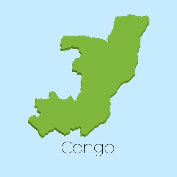 Mappa 3D su sfondo blu del Congo — Foto Stock