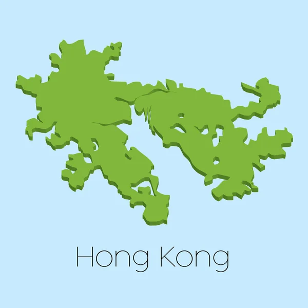 Carte 3D sur fond bleu de HongKong — Photo