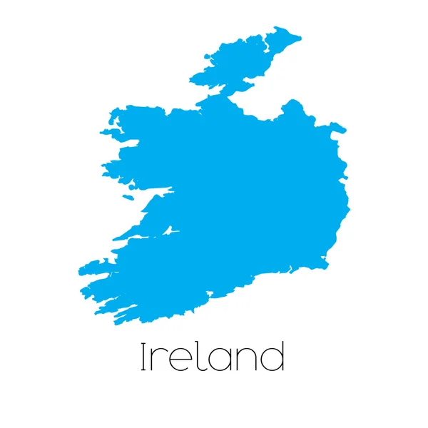 Forma azul con el nombre del país de Irlanda — Foto de Stock