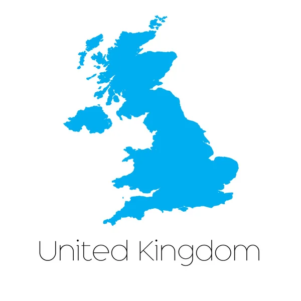 Kształt niebieski z nazwą kraju, Wielka Brytania — Zdjęcie stockowe